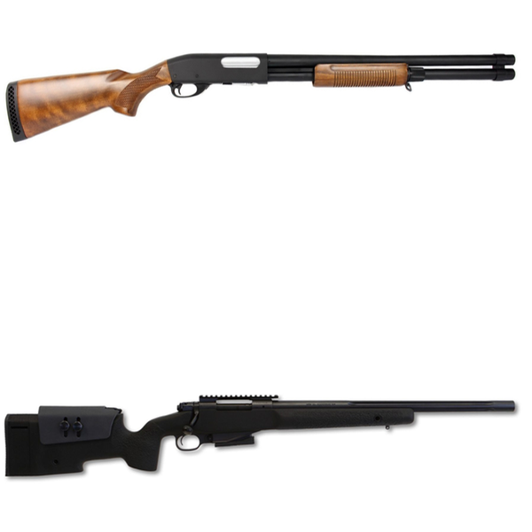 Niagara Quartermaster's collection of airsoft spring rifles and shotguns.