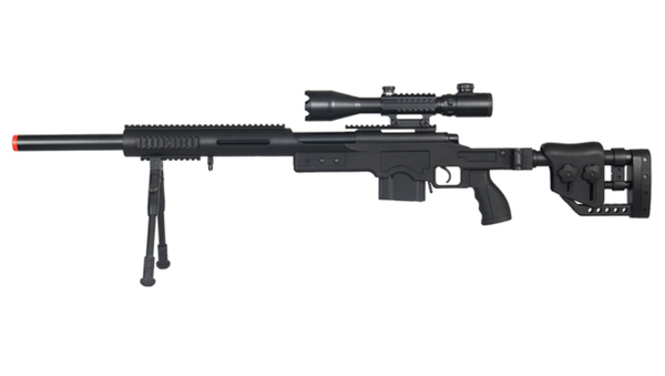 WELLFIRE Airsoft M24 Bolt Action TRI-Rail Rifle with Scope and Bipod