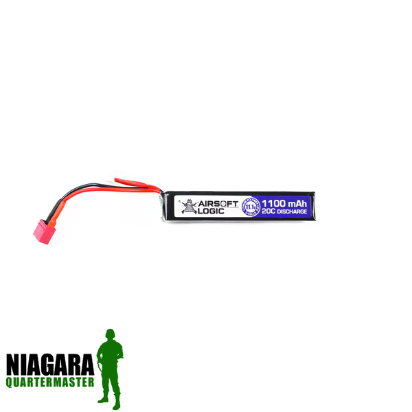 Airsoft Logic 11.1v 1100mah Lipo Battery - Mini Stick - Deans