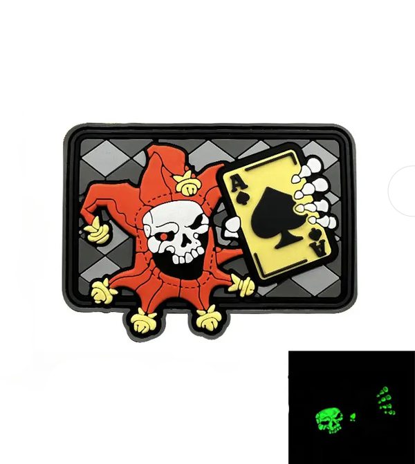 ACM A Clown Skull with Ace of Death Card PVC Patch