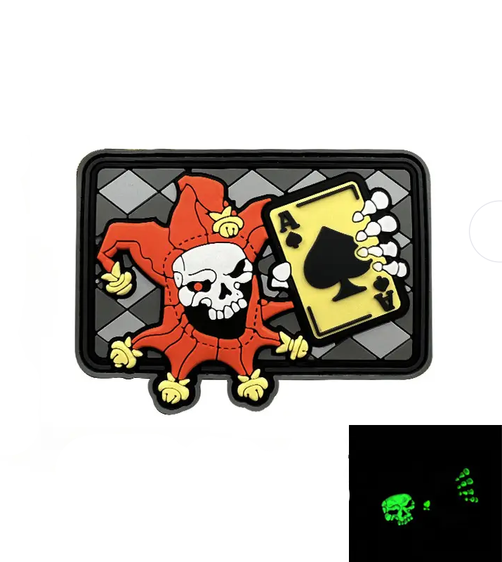 ACM A Clown Skull with Ace of Death Card PVC Patch