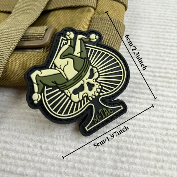 ACM Ace of Spades - Jester Skull PVC Patch - OD
