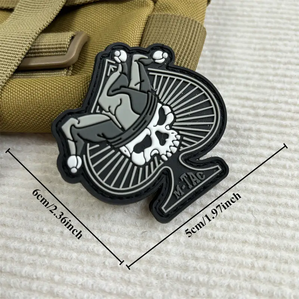 ACM Ace of Spades - Jester Skull PVC Patch - Black