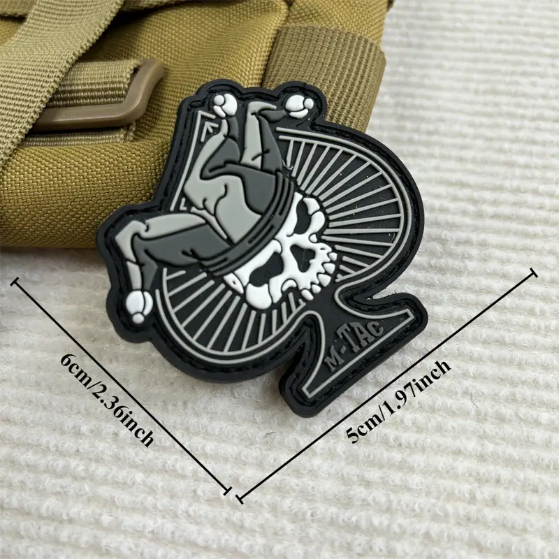 ACM Ace of Spades - Jester Skull PVC Patch - Black