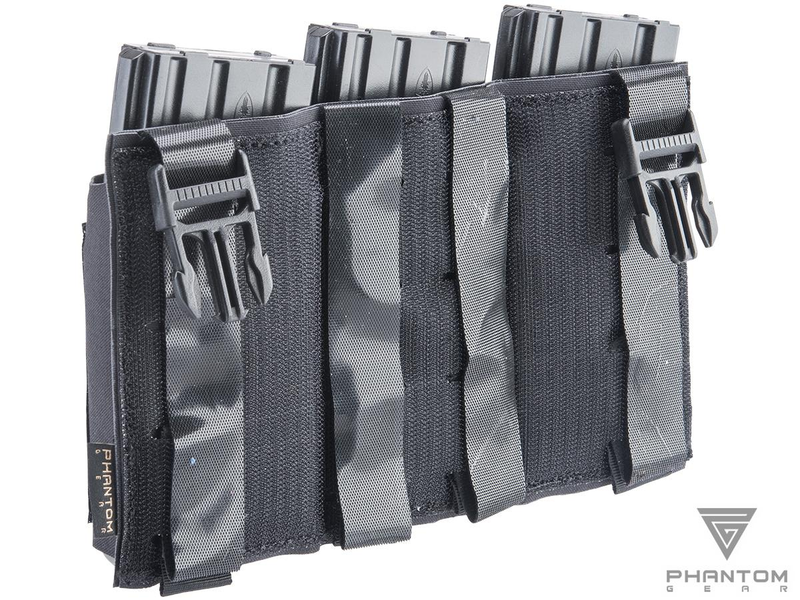 Phantom Gear Front Flap Triple Magazine "Morale" Pouch - Black - Ver. 2