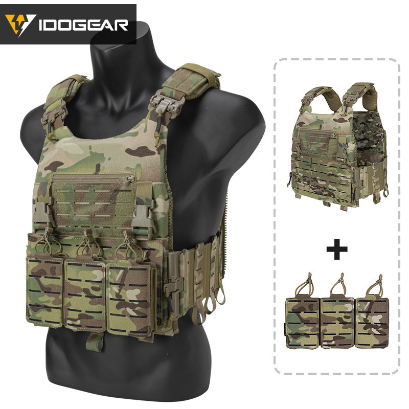 IDOGEAR LSR Tactical Laser Cut Plate Carrier with Mag Pouch