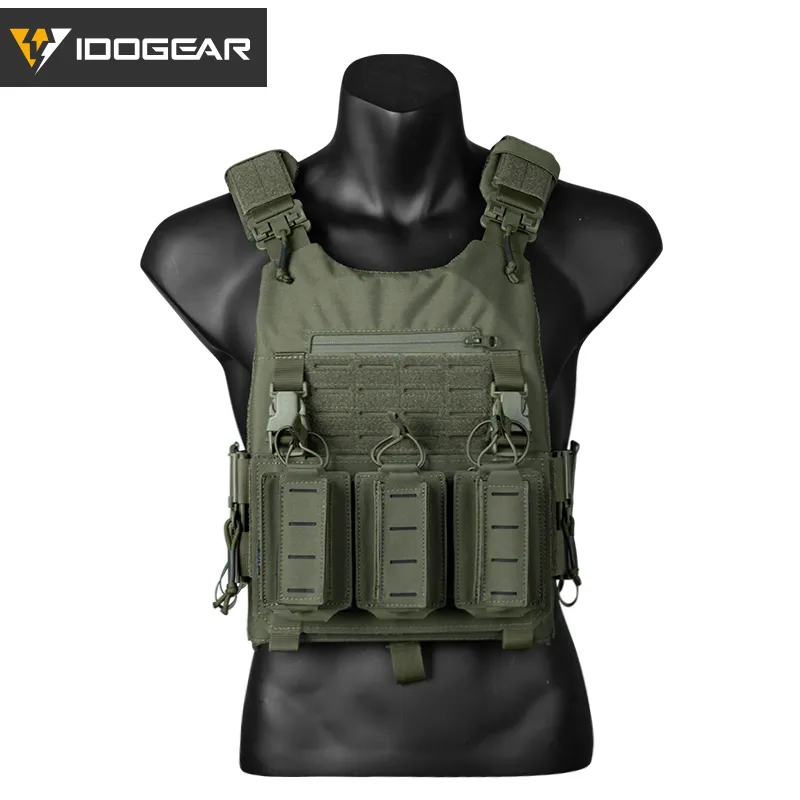 IDOGEAR LSR Tactical Laser Cut Plate Carrier with Mag Pouch