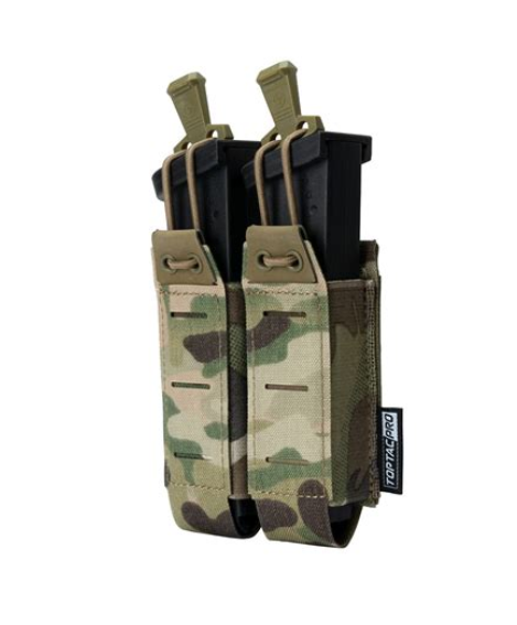 TOPTACPRO Double 9mm Pistol Magazine Open-Top Pouch