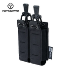 TOPTACPRO Double 9mm Pistol Magazine Open-Top Pouch