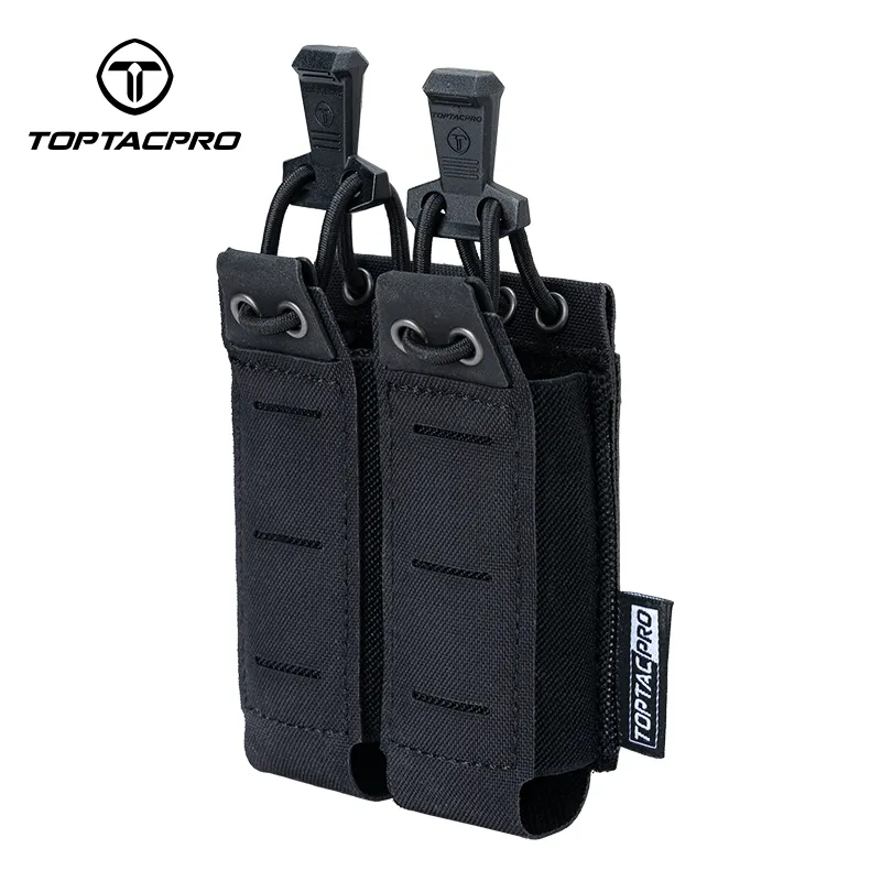 TOPTACPRO Double 9mm Pistol Magazine Open-Top Pouch