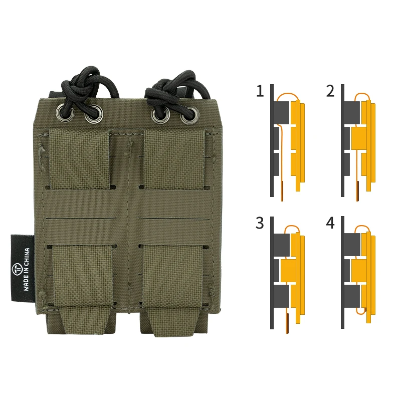 TOPTACPRO Double 9mm Pistol Magazine Open-Top Pouch
