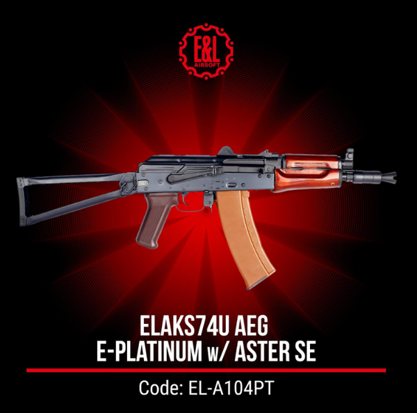 E&L AKS 74u Airsoft AEG Rifle Platinum with Gate Aster SE