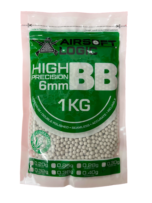 BBs biodégradables Airsoft Logic - Sac de 0,28 g x 1 kg