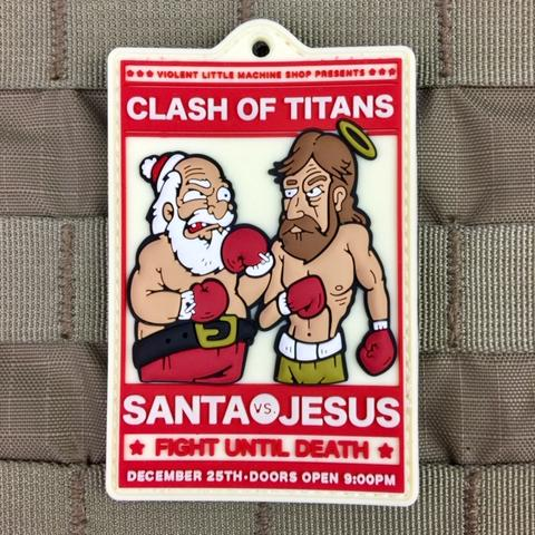 Tactical Outfitters CLASH OF TITANS SANTA VS. JESUS CHRISTMAS Morale Patch