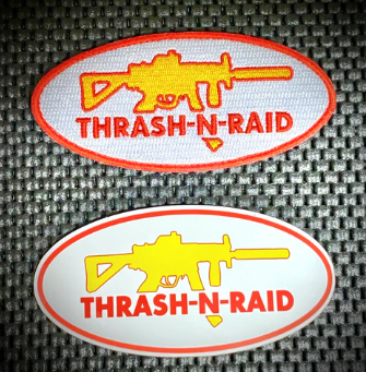 Tactical Outfitters THRASH-N-RAID “STAY DANGEROUS” Morale Patch and Sticker Set
