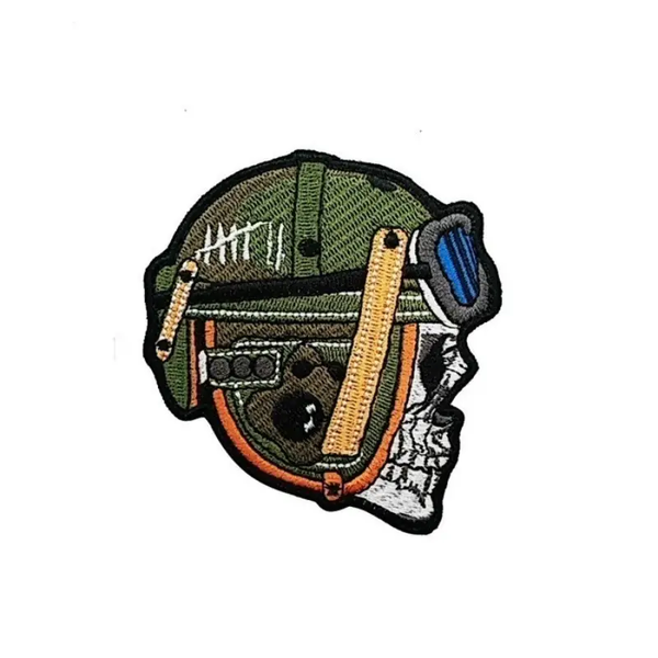 ACM Tactical Skull Helmet Embroidered Patch