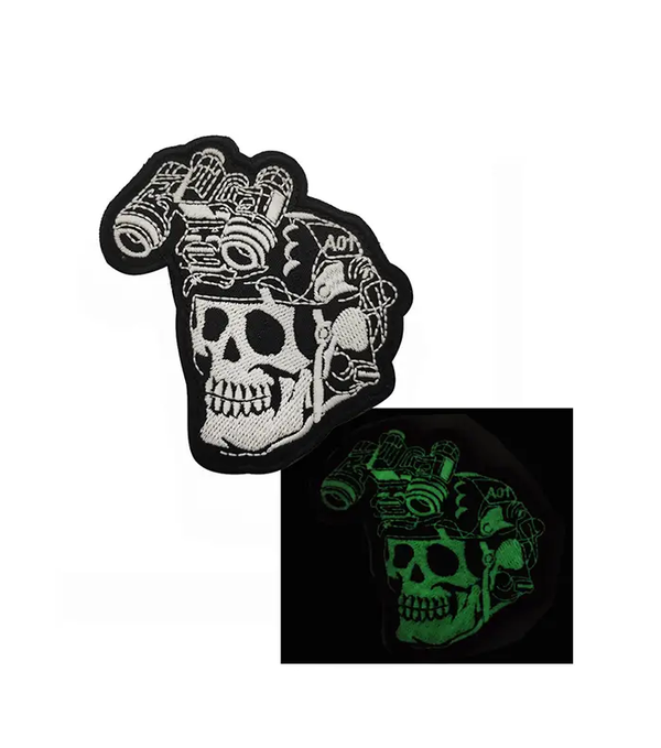 Skull Helmet with NVGs Patch