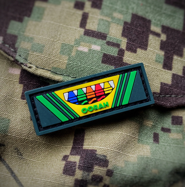 Dangerous Goods™️ USMC Oorah Crayon Patch de moral en ruban militaire en PVC