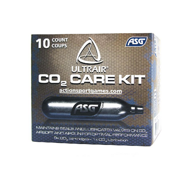 ASG Ultrair 12g CO2 Cylinders (9 CO2 & 1 Lubrication)