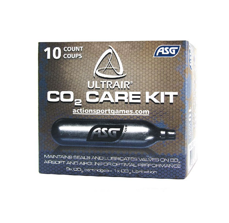 ASG Ultrair 12g CO2 Cylinders (9 CO2 & 1 Lubrication)
