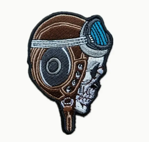 ACM Skull Pilot Side View Patch - Brown