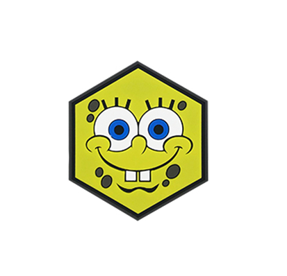 Hexagon PVC Patch Smiling Spongebob