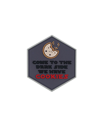 Patch PVC Hexagone "Dark Side has Cookies"