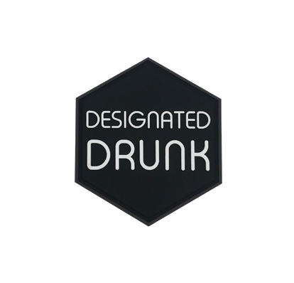 Hexagon PVC Patch "Designated Drunk"