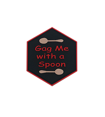 Hexagon PVC Patch "Gag Me With A Spoon"