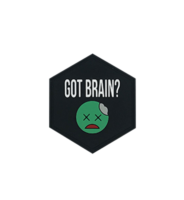 Hexagon PVC Patch "Got Brain?"