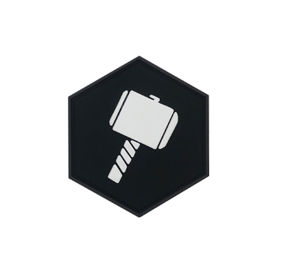 Hexagon PVC Patch Thor Mjlnir