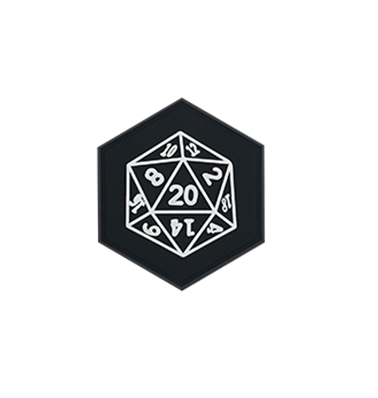 Hexagon PVC Patch D&D 20 Sided Die