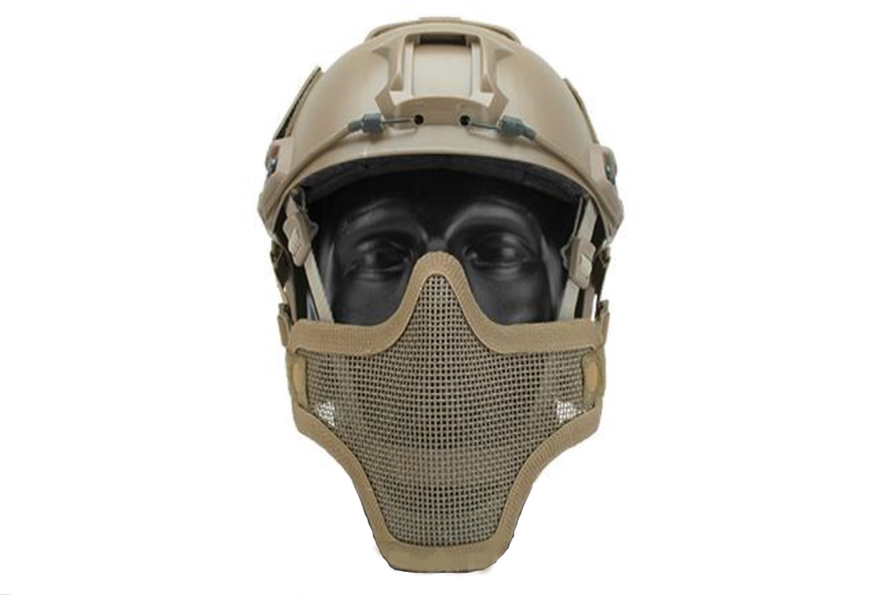 6mm ProShop Iron Face Striker V1 Lower Face Mesh for FAST Helmets - Tan