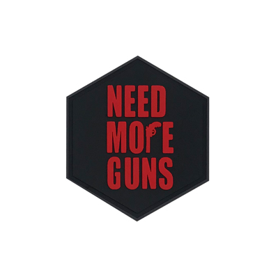 Hexagon PVC Patch "Need More Guns"