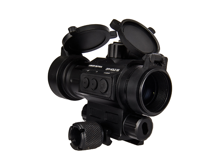 Lancer Tactique HD30L 1x30mm R/G Dot Sight avec lunette de visée laser rouge avec capuchons d'objectif rabattables