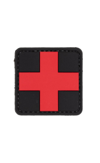 G-Force Medic Cross PVC Patch - Black/Red