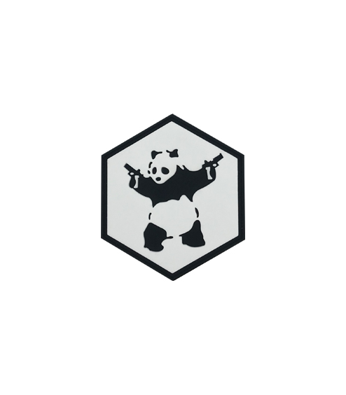 Patch PVC Panda Armé Hexagone