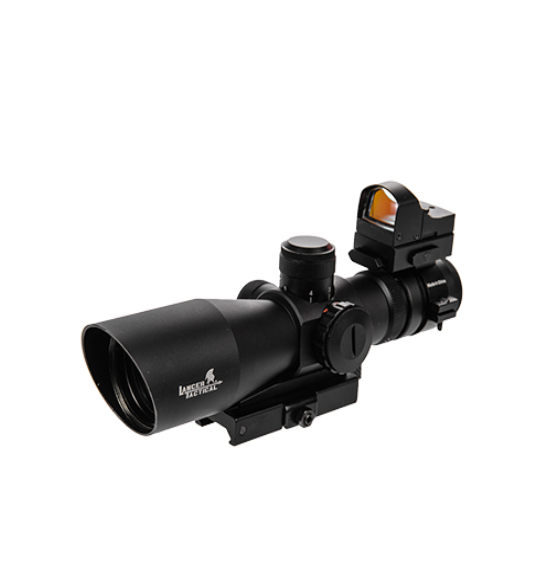 Lancer Tactical 3-9x32 R/G Illuminate Scope with Backup Red Dot Sight