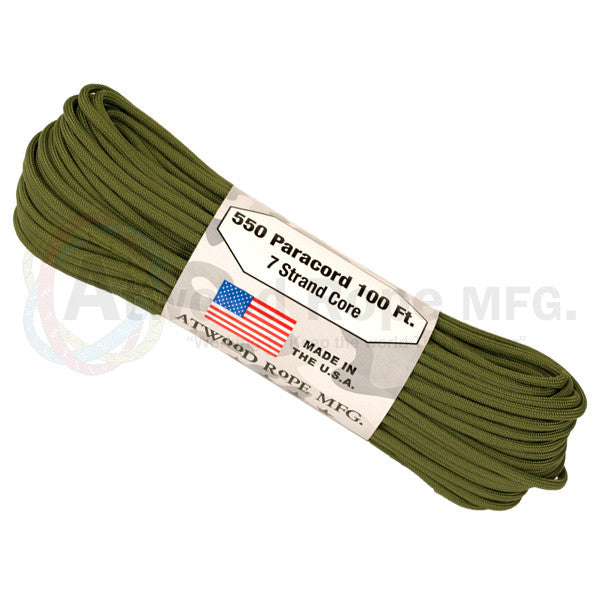 Atwood Rope 100ft 550 Paracord - Olive - Niagara Quartermaster
