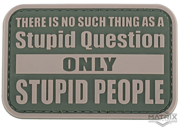 Patch de moral en PVC Matrix « Questions stupides »