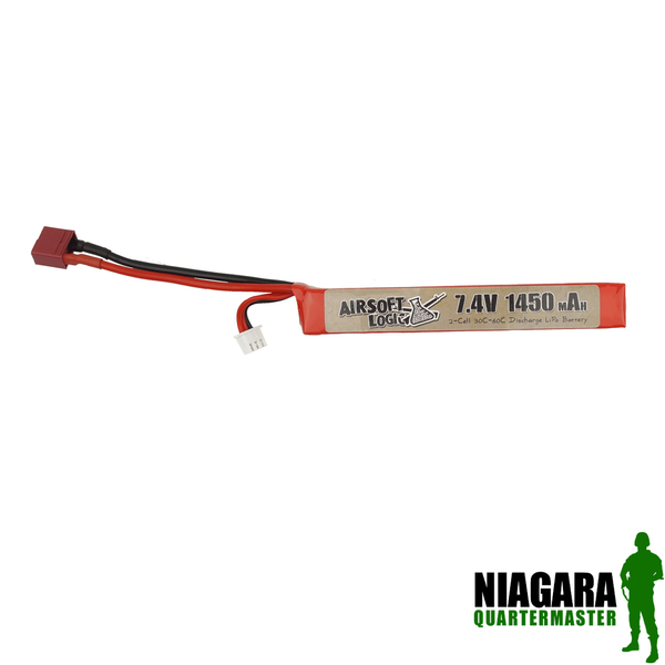 Airsoft Logic 7.4v 1450mah High Discharge Lipo - Stick - Deans Connector